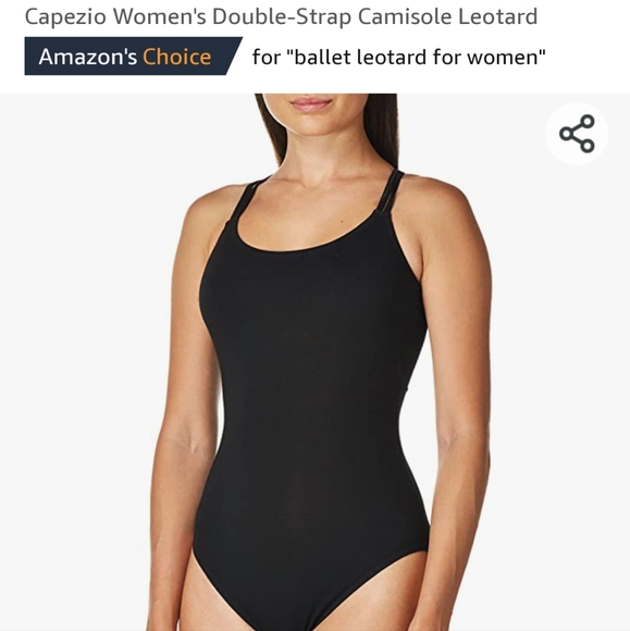 Capezio Women's Double Strap Camisole Leotard for Ballet, Large, Black, New - Picture 8 of 14